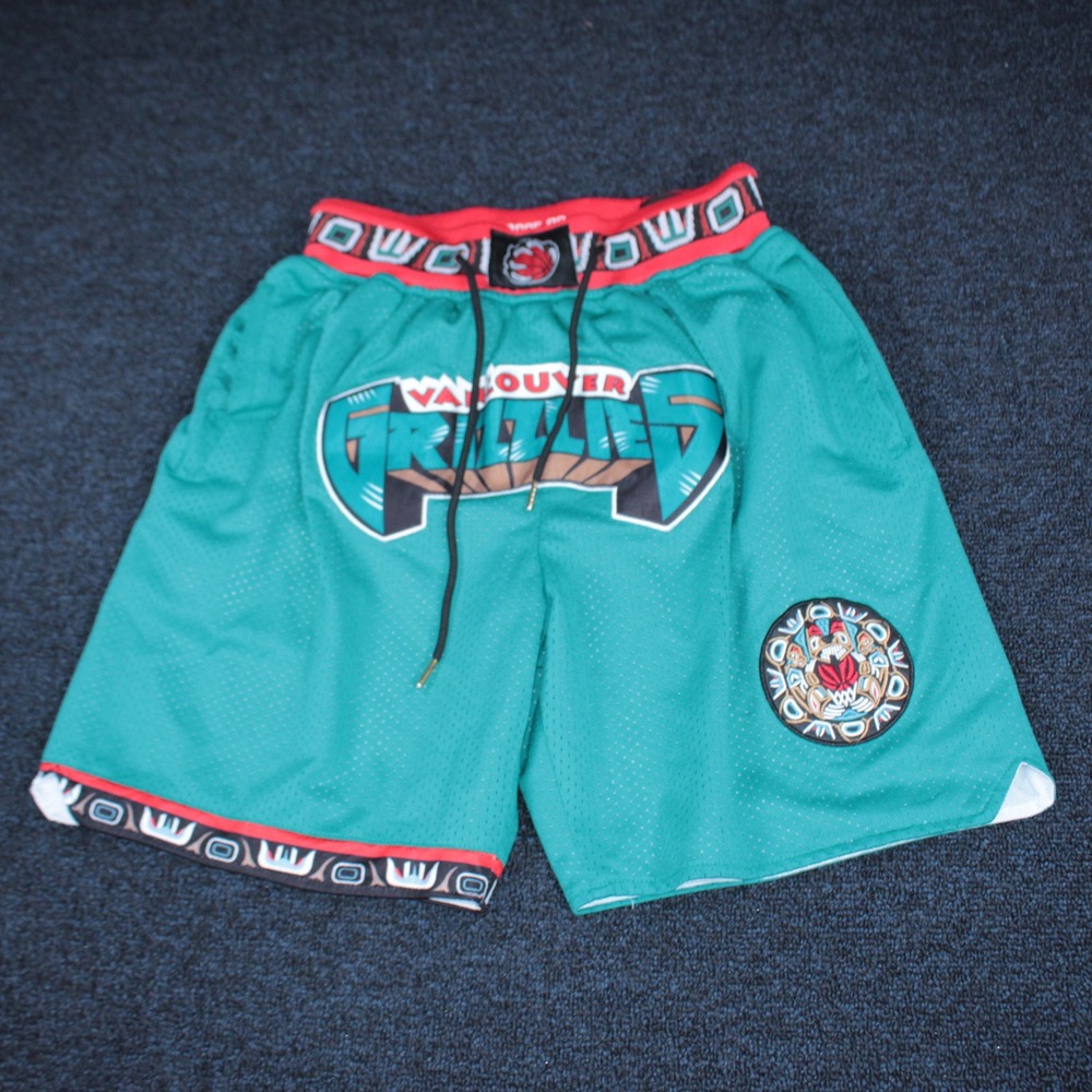 Just Don Vancouver Grizzlies Basketball Shorts Teal Small 1995-96 Retro Mesh